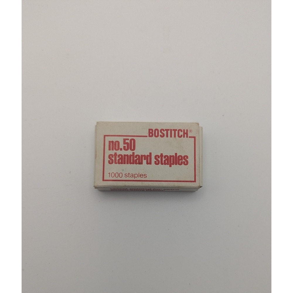 Vintage BOX ONLY Bostitch no. 50 standard‎ staples EMPTY Office Supplies